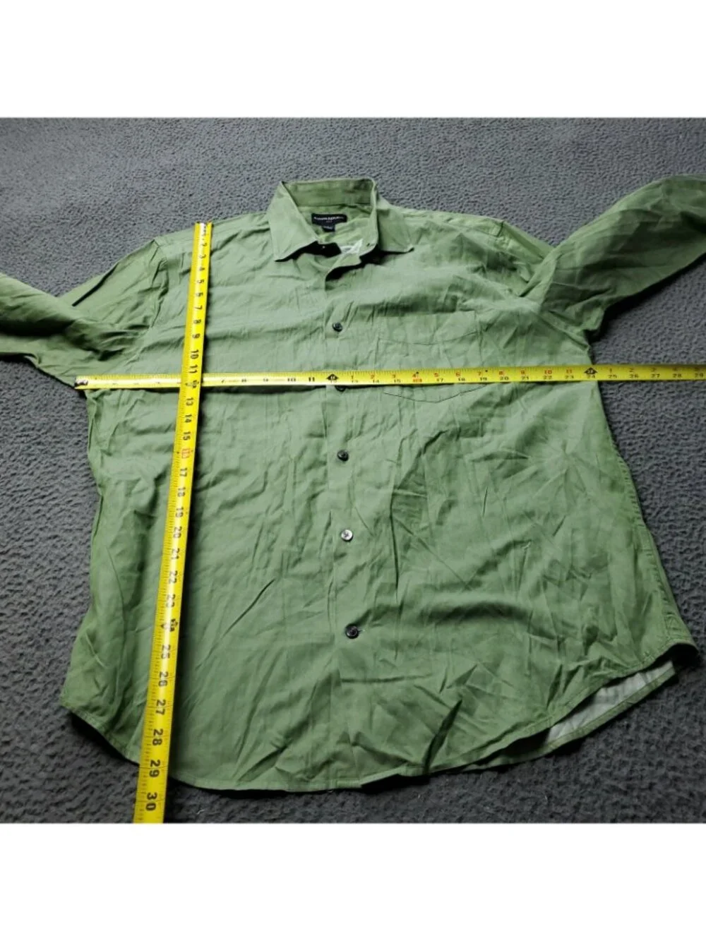 Banana Republic Dress Shirt Mens L Large Button Long Sleeve Green Pocket Preppy
